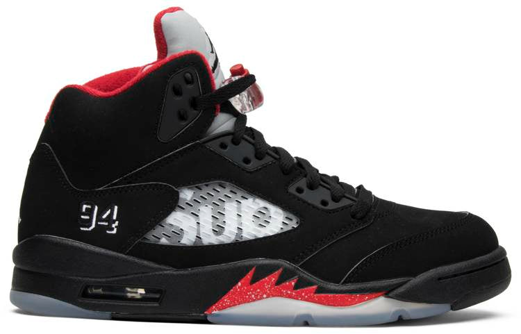 Supreme x Air Jordan 5 Retro 'Black' 824371-001